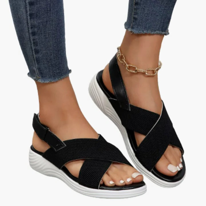 Urbann-Vibe women's open-toe sandals in neutral tones, breathable adjustable strap casual travel design