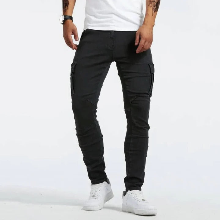 Men's stretch cargo pants slim utility fit with multi-pocket design for all-day comfort and movement