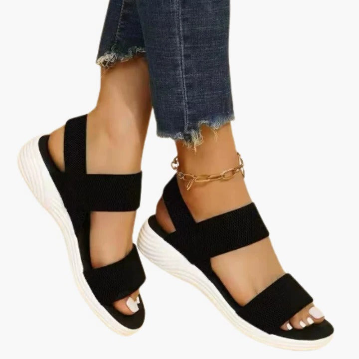 Urbann-Vibe women's open-toe comfort sandals in neutral tones with adjustable breathable straps