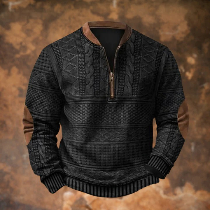 Casual gray zip-through sweater with full zipper closure and breathable knit fabric for everyday layering
