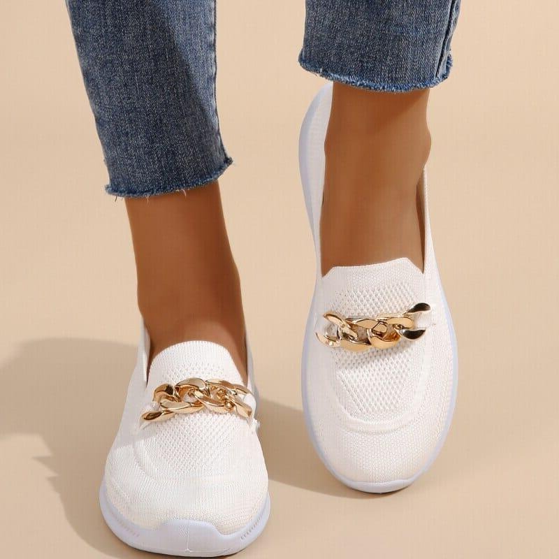 Women's slip-on knit mesh sneakers laceless lightweight breathable design for all-day comfort