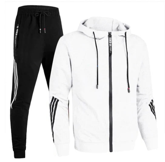 Lightweight breathable tracksuit set straight-leg bottom relaxed fit cool-tone everyday loungewear