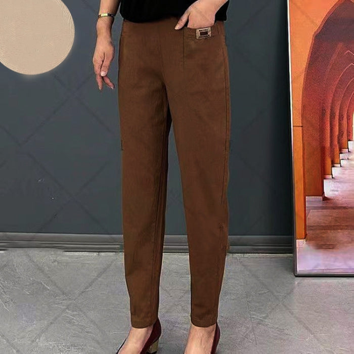 Women's relaxed fit cotton pants soft breathable everyday comfort versatile neutral silhouette