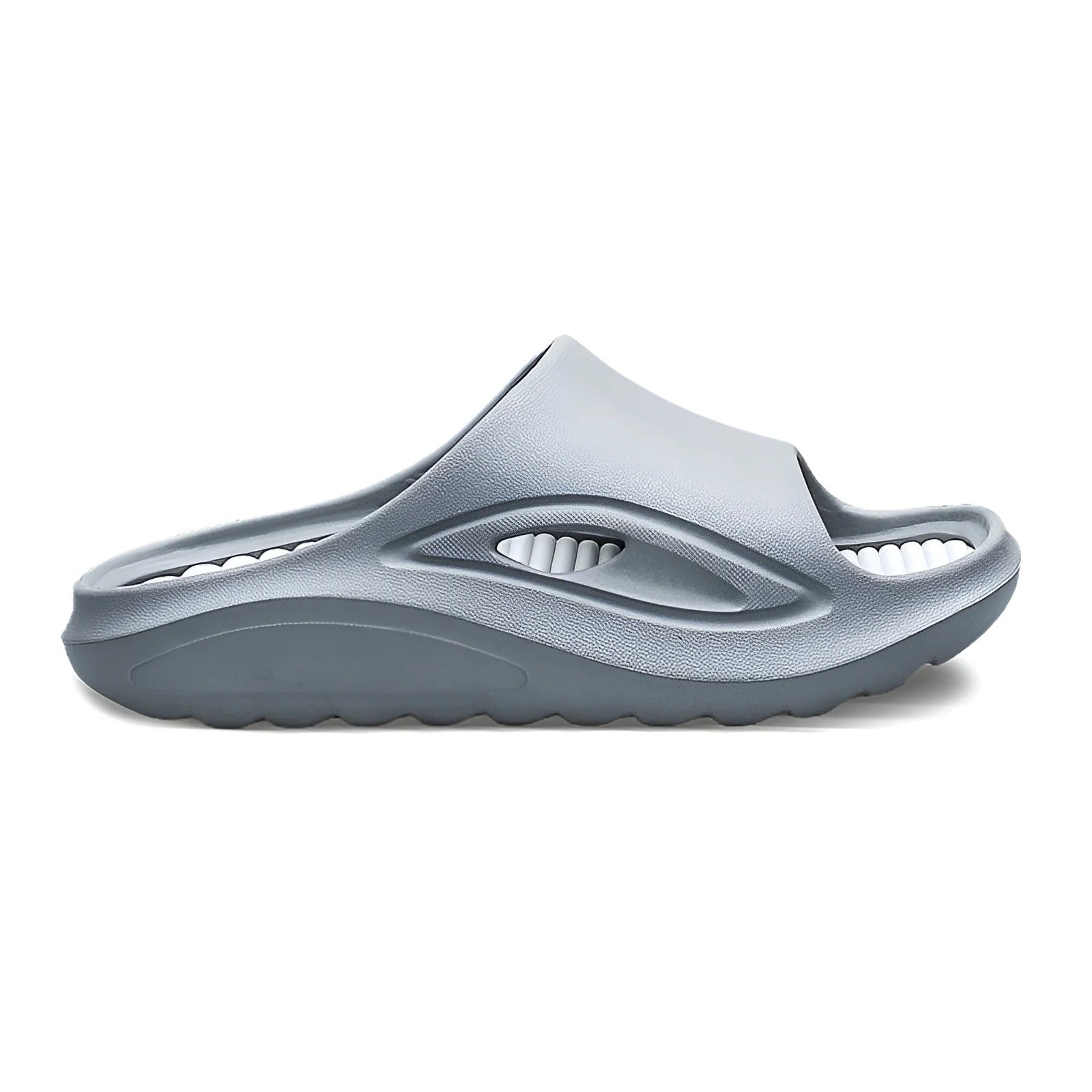 Unisex structured flip flops with grip-patterned sole for all-day indoor outdoor comfort