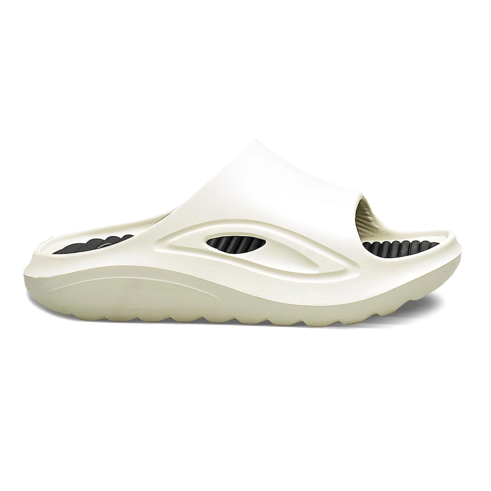 Unisex structured flip flops with grip-patterned sole for all-day indoor outdoor comfort