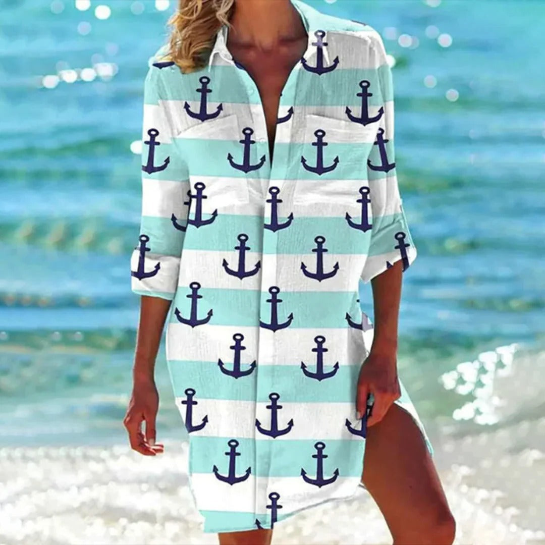 Women's summer shirt bright colors relaxed flattering fit with eye-catching patterns for beach and everyday wear