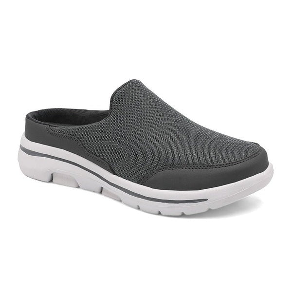 Men's black sport sandals slip-on style with ergonomic arch support footbed and shock-absorbing sole