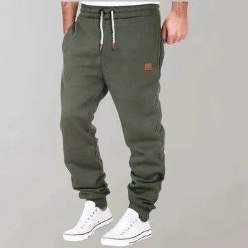 Men's gray jogger pants relaxed fit with elastic waistband for gym and casual everyday wear