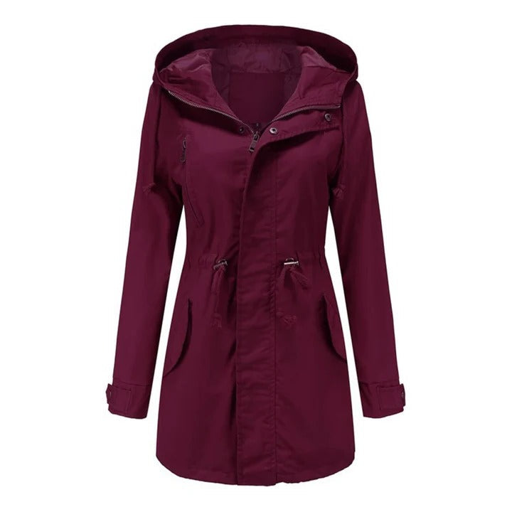 Lightweight hooded windbreaker jacket wind-resistant shell adjustable hood for everyday outdoor use