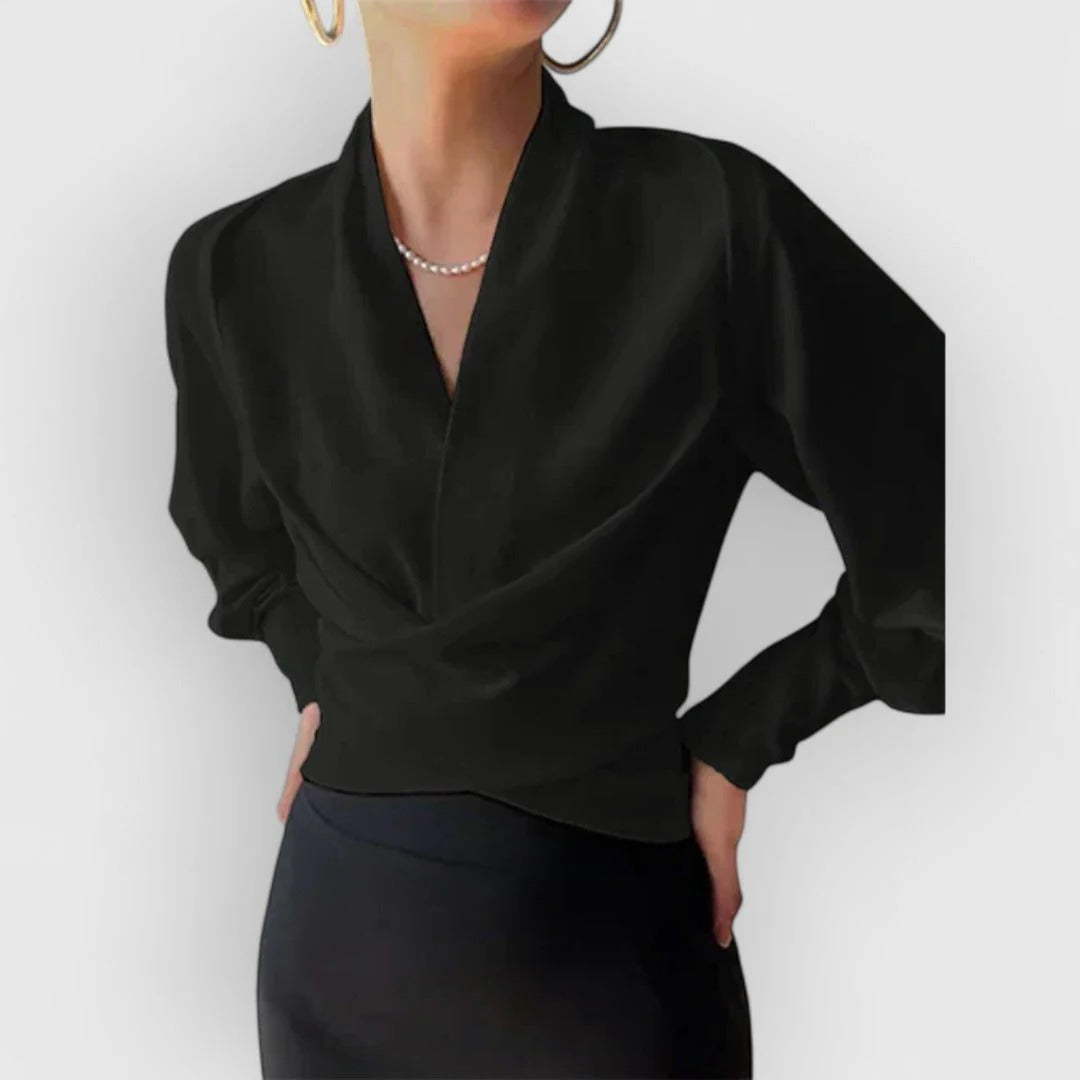 Women's puff sleeve blouse tailored fit office casual chic structured silhouette versatile top