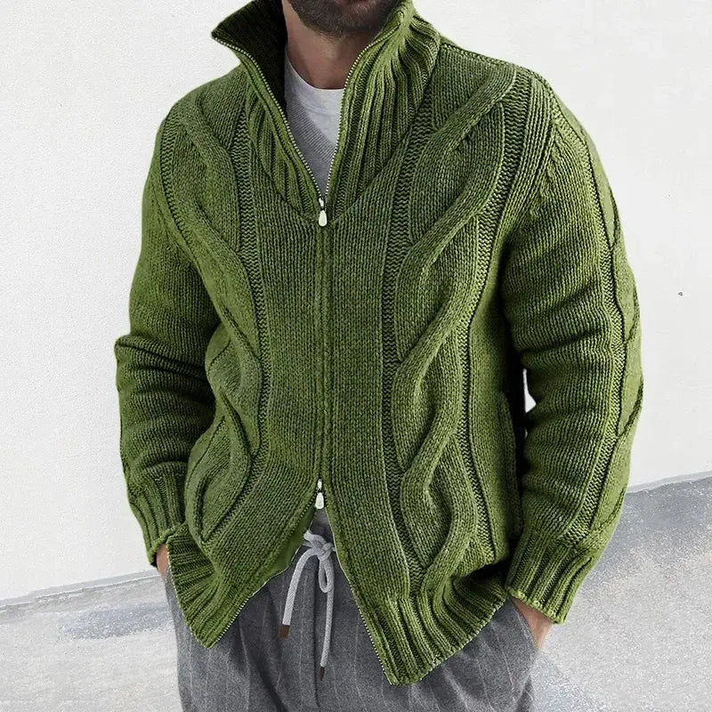 Men's Noah heather gray V-neck knit cardigan with button closure for versatile layering