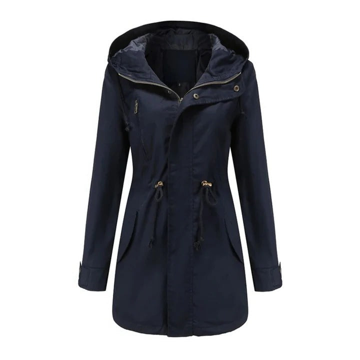 Lightweight hooded windbreaker jacket wind-resistant shell adjustable hood everyday outdoor casual wear