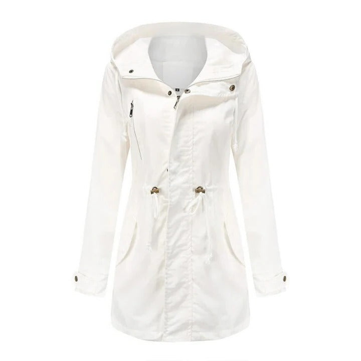 Lightweight hooded windbreaker jacket wind-resistant shell adjustable hood casual outdoor everyday wear