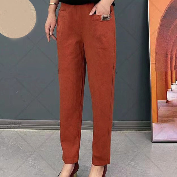 Women's relaxed fit cotton pants soft breathable everyday comfort versatile neutral silhouette