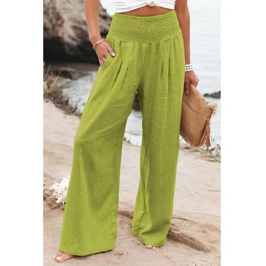 Women's high-rise stretch tapered trousers with contoured fit for versatile workwear comfort