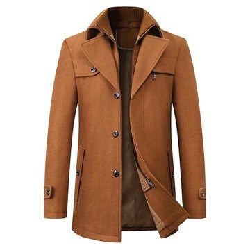 Men's waterproof winter coat structured silhouette all-season commuter outerwear sleek urban style