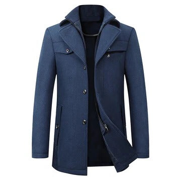 Men's waterproof winter coat structured silhouette all-season commuter outerwear with sleek tailored fit