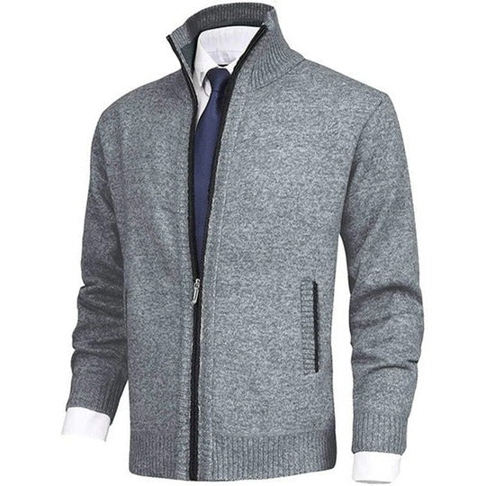 Men's gray zip-up vest with full-length zipper closure, sleeveless streamlined silhouette for active outdoor wear