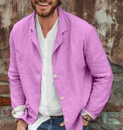 Men's lightweight breathable spring jacket relaxed fit minimalist design for casual warm-weather wear