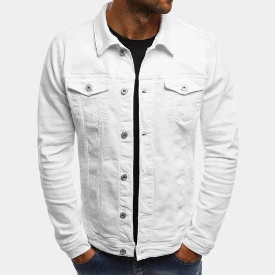 Urbann-Vibe men's classic white button-front shirt, regular straight-cut structured fit for office