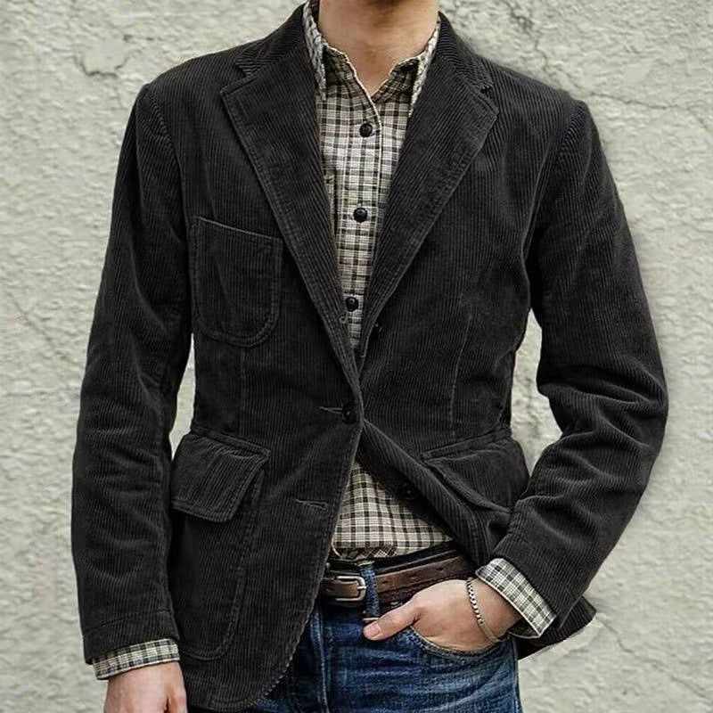 Men's burgundy velvet blazer and vest two-piece set tailored fit for formal or casual wear