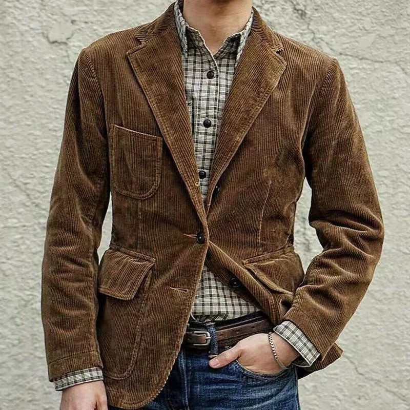 Men's velvet blazer and vest two-piece set tailored fit formal casual deep rich fabric finish