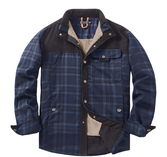 Men's red plaid lumberjack jacket weather-resistant rugged outdoor coat with classic flannel styling