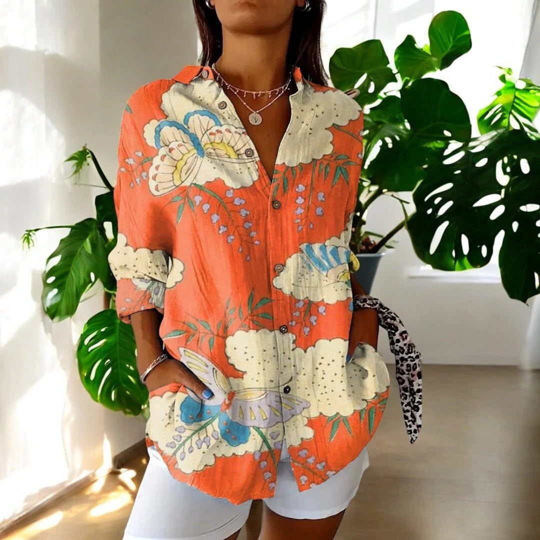Women's vintage blouse regular fit timeless design versatile casual to semi-formal polished silhouette