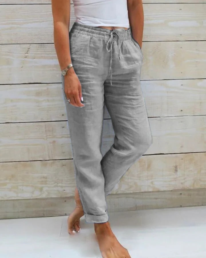 Women's stretch trousers contoured straight-fit design for all-day flexible movement and polished silhouette