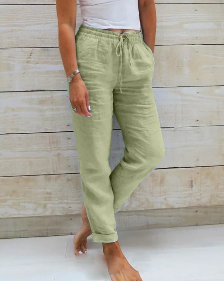 Women's stretch trousers contoured straight fit flexible movement polished silhouette everyday wear