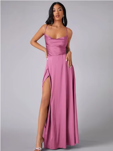 Jasmijn women's satin dress lustrous silky finish elegant timeless cut seductive silhouette