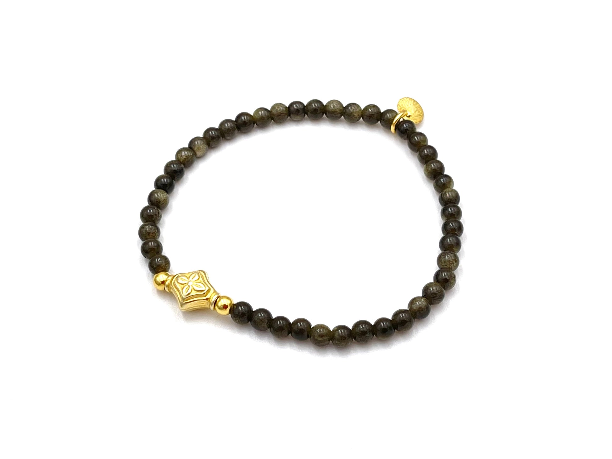 Beatrix | Women's bracelet made of obsidian with vertebrae accents - Urbann-Vibe
