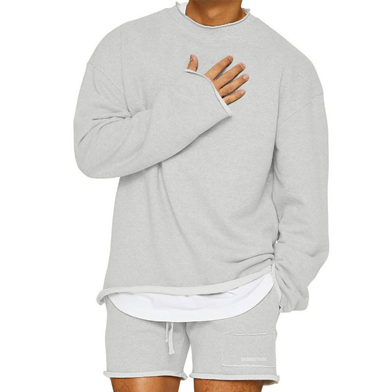 Men's Sweater – Relaxed Fit – Knit Texture – Drop Shoulder – Round Neck Casual