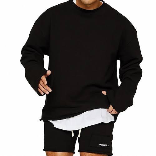 Men's oversized pullover sweatshirt loose fit casual daily wear relaxed modern silhouette