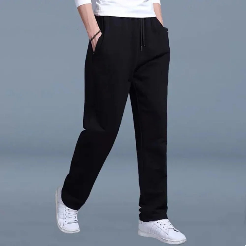 TrendAura men's gray sweatpants relaxed fit ultra-soft cotton-polyester blend with elastic waist