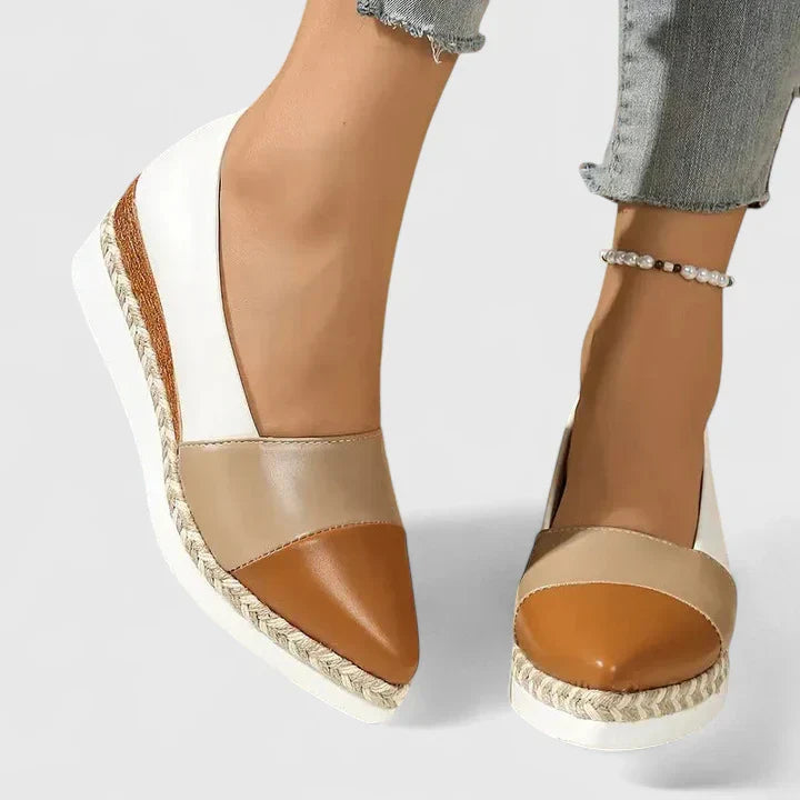 Luna | Women's Metallic Espadrille Wedge Loafers Platform Slip-On