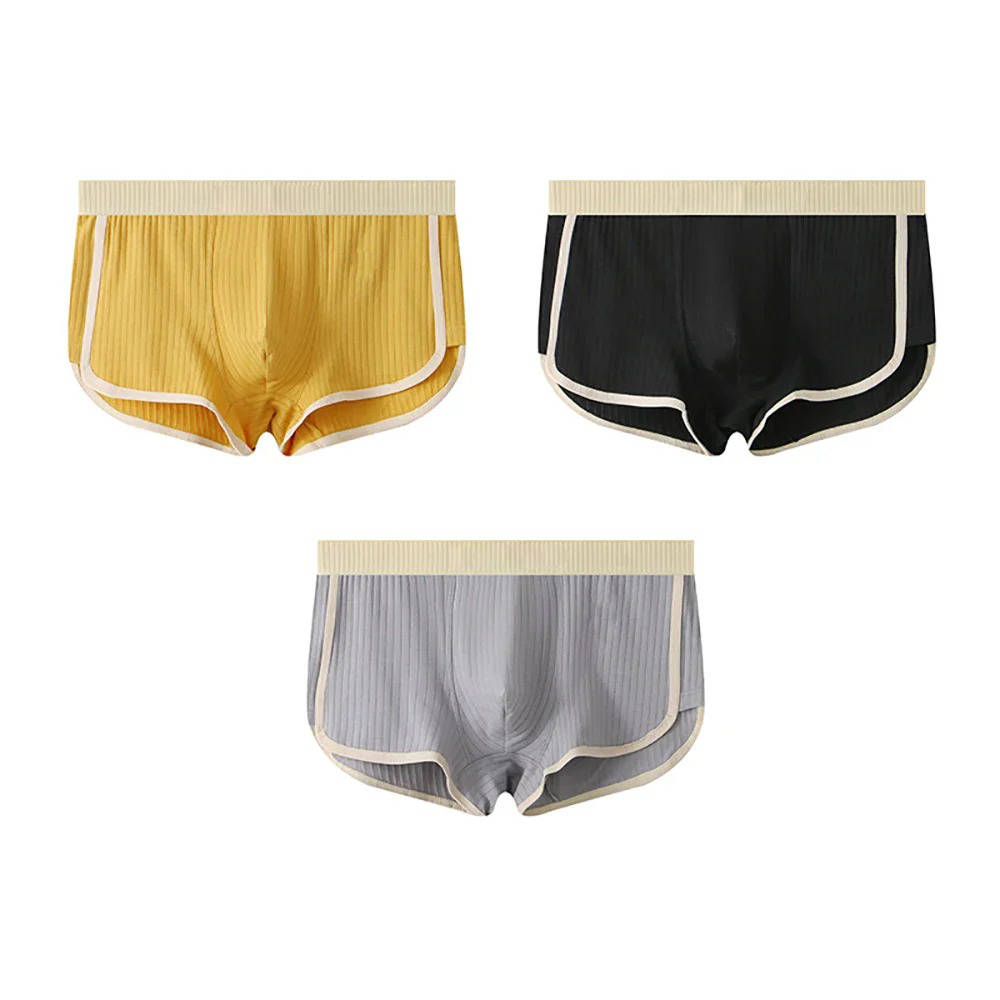Men's ribbed knit boxer briefs 4-pack breathable cotton blend for all-day comfort and secure support