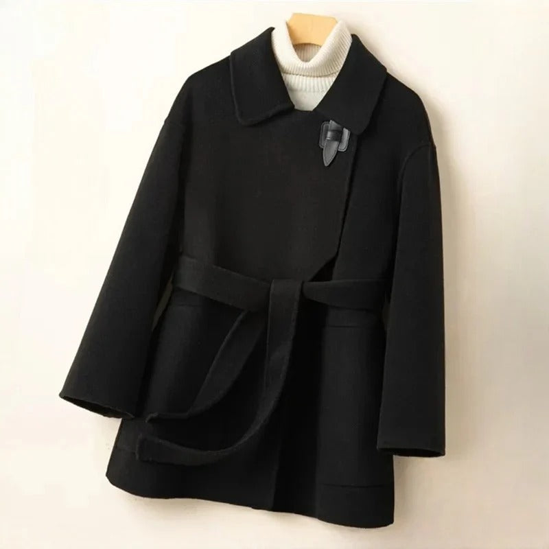 Cavalli belted double-sided wool coat tailored silhouette polished professional everyday luxury