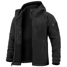 Men's relaxed fit fleece hooded zip jacket with practical pockets for everyday comfort
