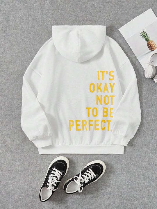 Women's oversized hoodie soft cotton blend bold back graphic print casual everyday streetwear