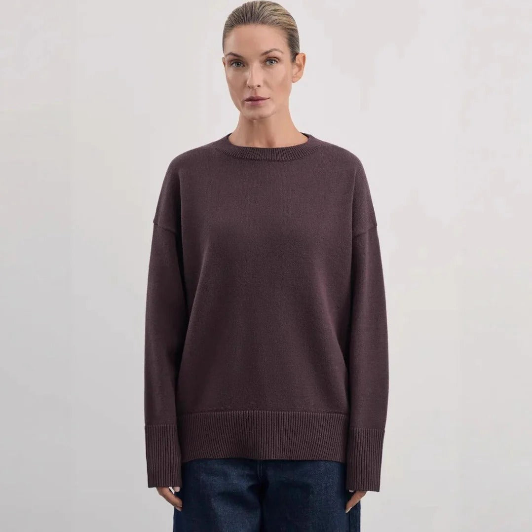 Women's relaxed fit pullover sweater soft knit high neck long sleeves cozy everyday wear