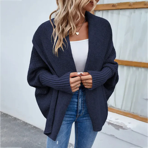 Women's oversized chunky knit cardigan open-front long sleeve cozy layering piece by Nordisk Flair