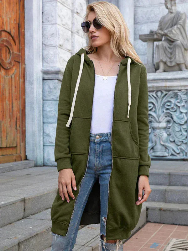 Women's oversized hoodie sweatshirt with front zipper soft cotton blend relaxed fit everyday comfort