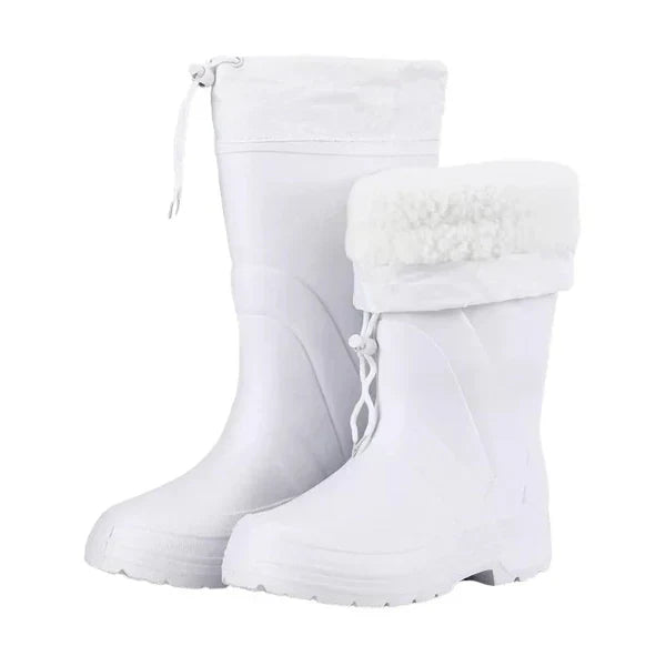 Men's waterproof mid-calf snow boots with fleece lining and slip-resistant sole for winter warmth