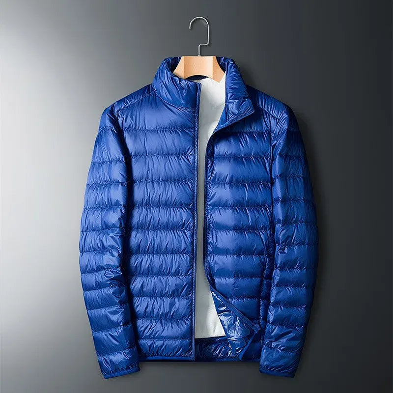 Men's regular fit puffer jacket warm padded water-resistant high collar cold weather essential