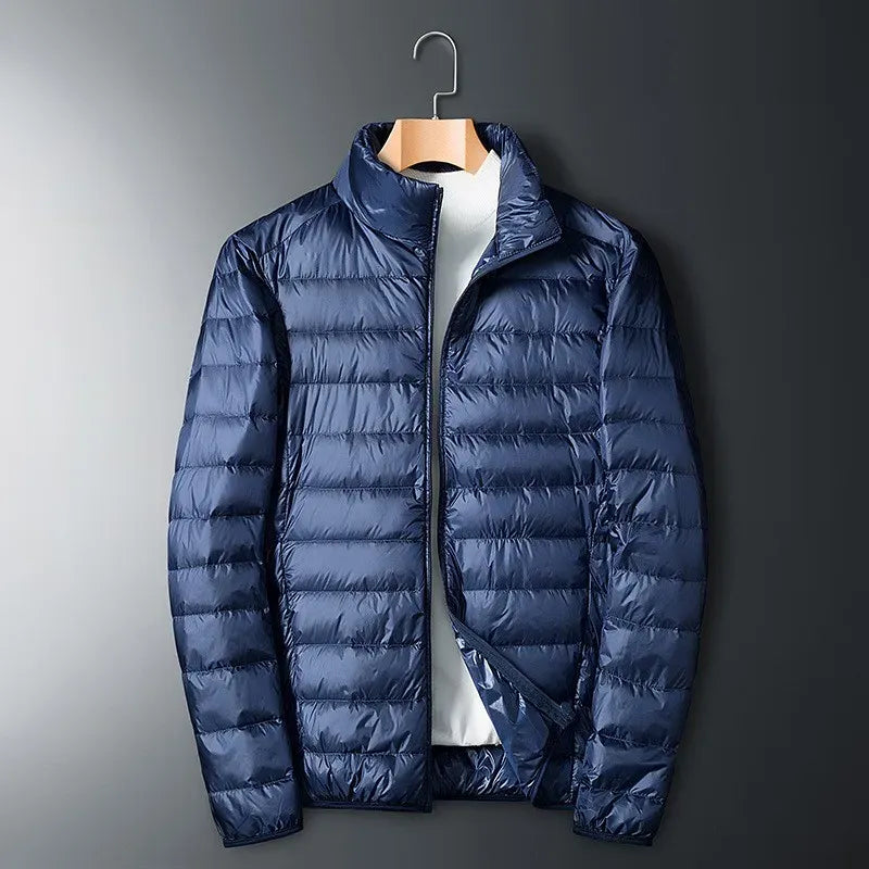 Men's regular fit puffer jacket warm padded water-resistant high collar cold weather essential