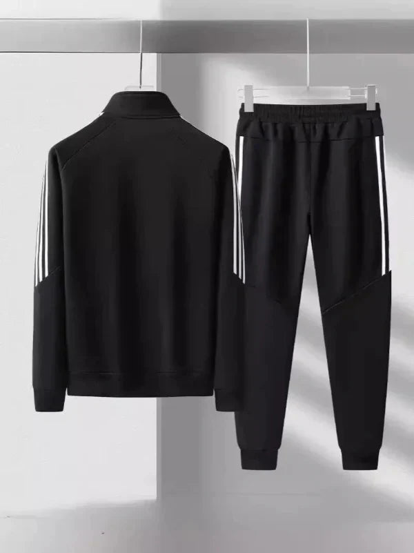Men's two-piece tracksuit set high collar jacket tapered joggers lightweight athleisure urban fit