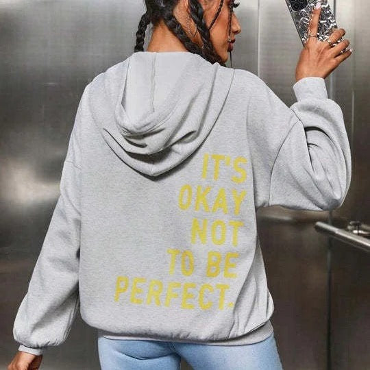 Women's oversized hoodie soft cotton blend bold back graphic print casual everyday streetwear style
