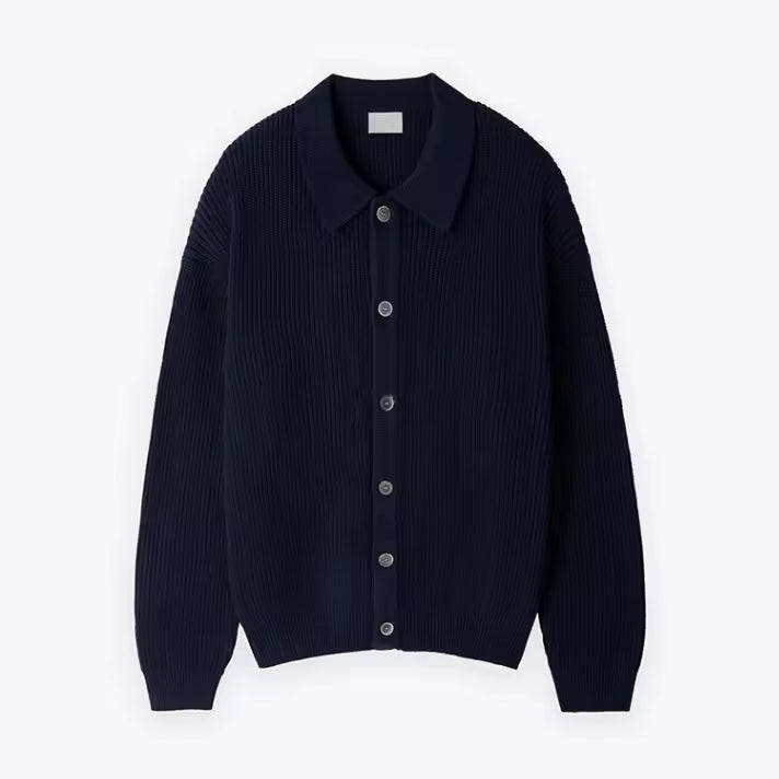 Men's oversized wool blend cardigan sweater cozy knit with button front, relaxed casual layering style