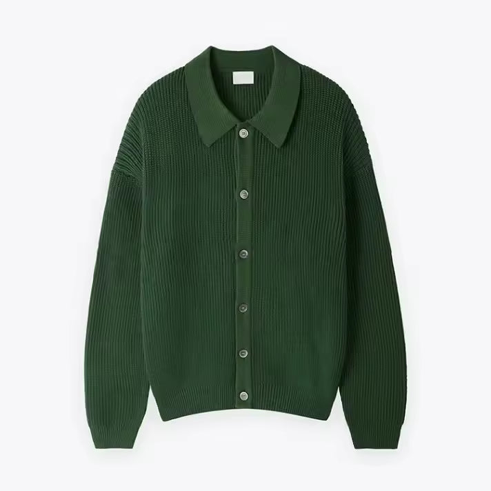 Men's oversized wool blend cardigan sweater cozy relaxed fit with button front casual layering